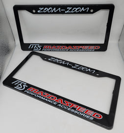 Brand New Universal 2PCS MAZDASPEED ABS Plastic Black License Plate Frame Cover
