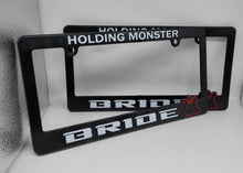 Load image into Gallery viewer, Brand New Universal 2PCS BRIDE ABS Plastic Black License Plate Frame Cover