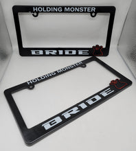 Load image into Gallery viewer, Brand New Universal 2PCS BRIDE ABS Plastic Black License Plate Frame Cover