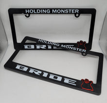 Load image into Gallery viewer, Brand New Universal 2PCS BRIDE ABS Plastic Black License Plate Frame Cover