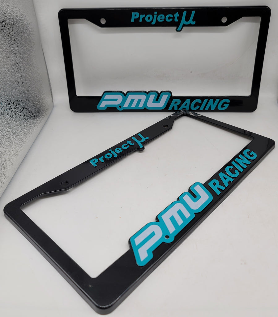 Brand New Universal 2PCS PROJECT MU ABS Plastic Black License Plate Frame Cover