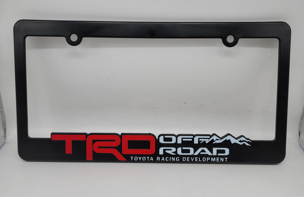 Brand New Universal 1PCS TRD OFF ROAD ABS Plastic Black License Plate Frame Cover