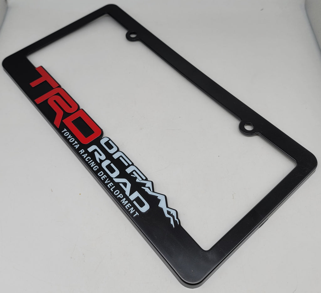 Brand New Universal 1PCS TRD OFF ROAD ABS Plastic Black License Plate Frame Cover