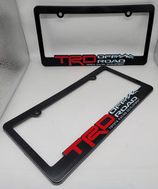 Brand New Universal 2PCS TRD OFF ROAD ABS Plastic Black License Plate Frame Cover