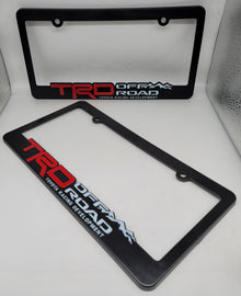 Brand New Universal 2PCS TRD OFF ROAD ABS Plastic Black License Plate Frame Cover