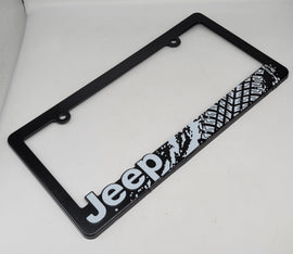 Brand New Universal 1PCS JEEP ABS Plastic Black License Plate Frame Cover