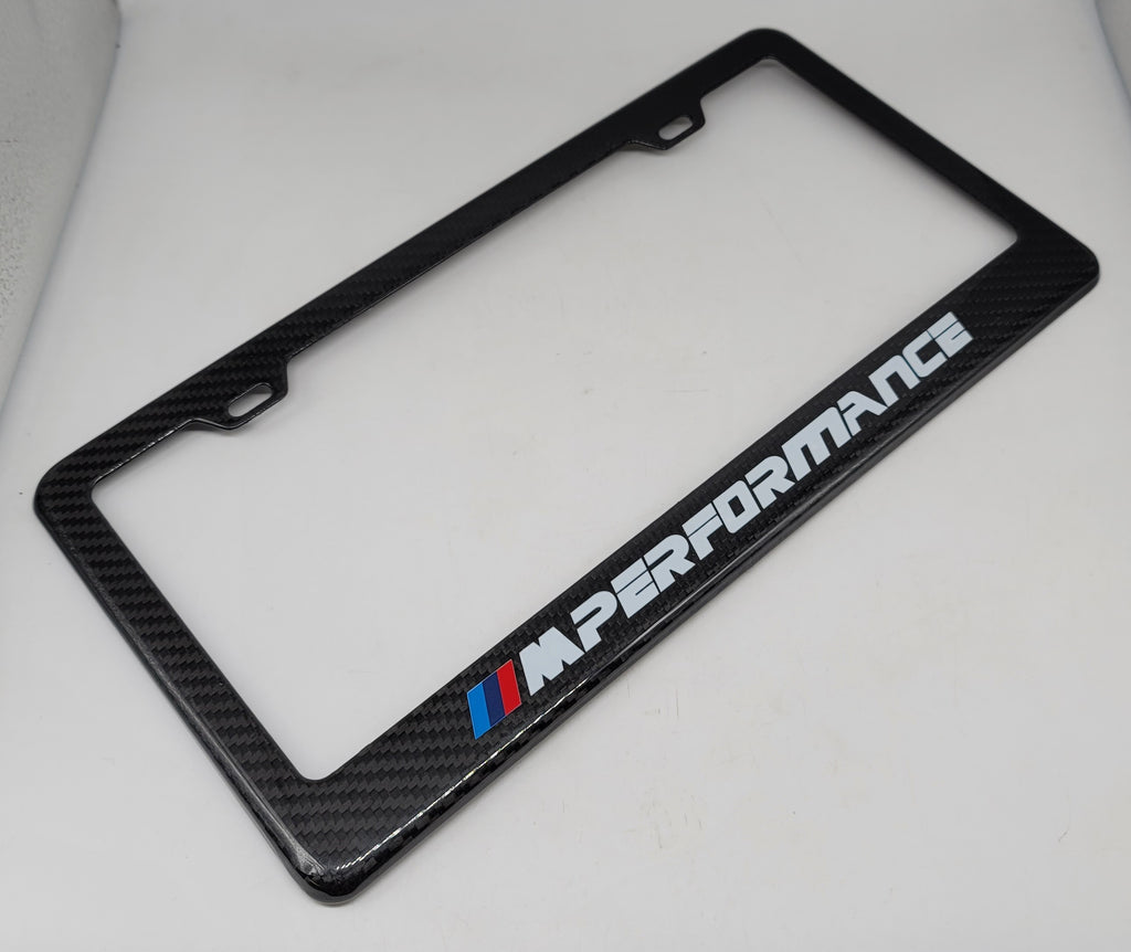Brand New 1PCS BMW M PERFORMANCE 100% Real Carbon Fiber License Plate Frame Tag Cover Original 3K With Free Caps