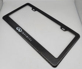 Brand New 1PCS INFINITI 100% Real Carbon Fiber License Plate Frame Tag Cover Original 3K With Free Caps