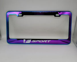 Brand New Universal 1PCS LEXUS F SPORT Neo Chrome Titanium Metal Steel License Plate Frame