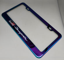 Load image into Gallery viewer, Brand New Universal 1PCS TOYOTA GR SUPRA Neo Chrome Titanium Metal Steel License Plate Frame