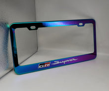 Load image into Gallery viewer, Brand New Universal 1PCS TOYOTA GR SUPRA Neo Chrome Titanium Metal Steel License Plate Frame