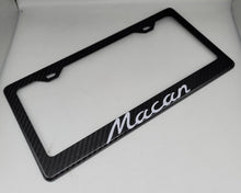 Load image into Gallery viewer, Brand New 1PCS PORSCHE MACAN 100% Real Carbon Fiber License Plate Frame Tag Cover Original 3K With Free Caps