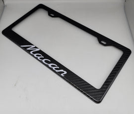 Brand New 1PCS PORSCHE MACAN 100% Real Carbon Fiber License Plate Frame Tag Cover Original 3K With Free Caps