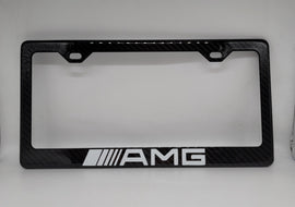 Brand New 1PCS AMG 100% Real Carbon Fiber License Plate Frame Tag Cover Original 3K With Free Caps