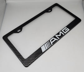 Brand New 1PCS AMG 100% Real Carbon Fiber License Plate Frame Tag Cover Original 3K With Free Caps