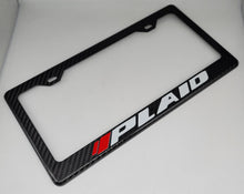 Load image into Gallery viewer, Brand New 1PCS PLAID TESLA 100% Real Carbon Fiber License Plate Frame Tag Cover Original 3K With Free Caps
