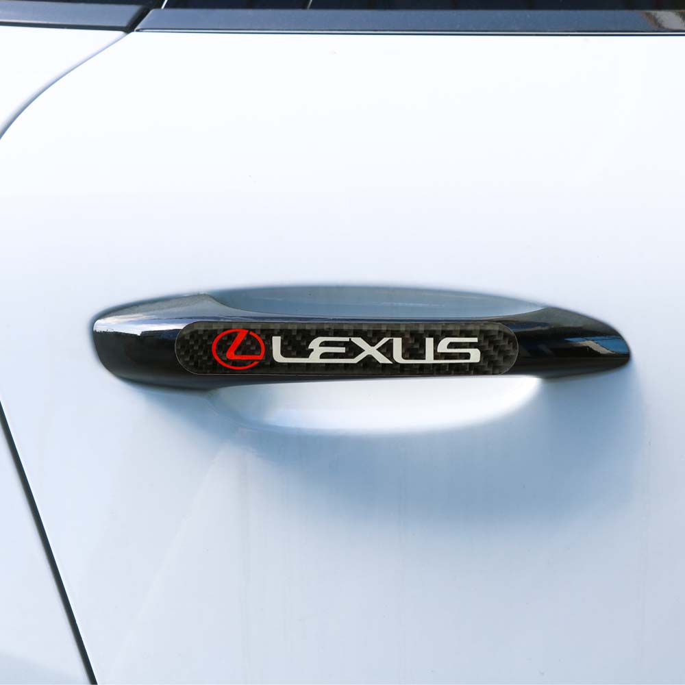 Brand New 2PCS LEXUS Real Carbon Fiber Black Car Trunk Side Fenders Door Badge Scratch Guard Sticker