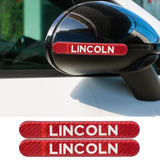 Brand New 2PCS Lincoln Real Carbon Fiber Red Car Trunk Side Fenders Door Badge Scratch Guard Sticker