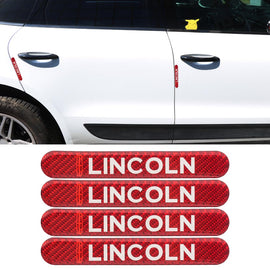Brand New 4PCS Lincoln Real Carbon Fiber Red Car Trunk Side Fenders Door Badge Scratch Guard Sticker