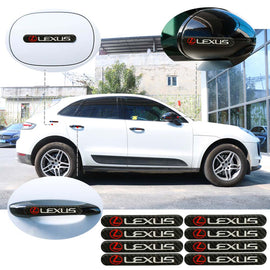 Brand New 8PCS LEXUS Real Carbon Fiber Black Car Trunk Side Fenders Door Badge Scratch Guard Sticker