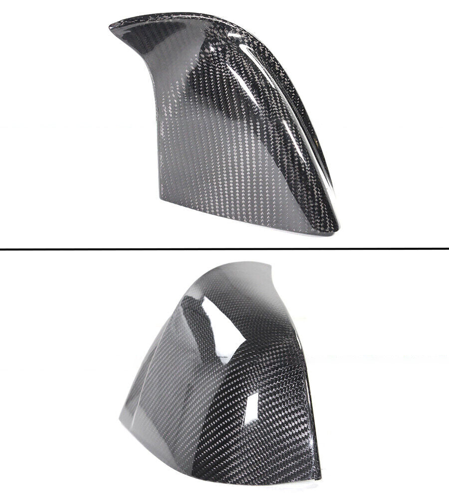 Real Carbon Fiber Side Mirror Covers For 2020-2024 Tesla Model Y – M Style, Gloss Clear Coat (Pair)