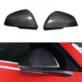 Brand New 2015-2021 Mustang Real Carbon Fiber Side Mirror Cover Caps For With Signal Light