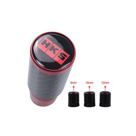 Brand New Universal HKS Red Real Carbon Fiber Racing Gear Stick Shift Knob For MT Manual M12 M10 M8