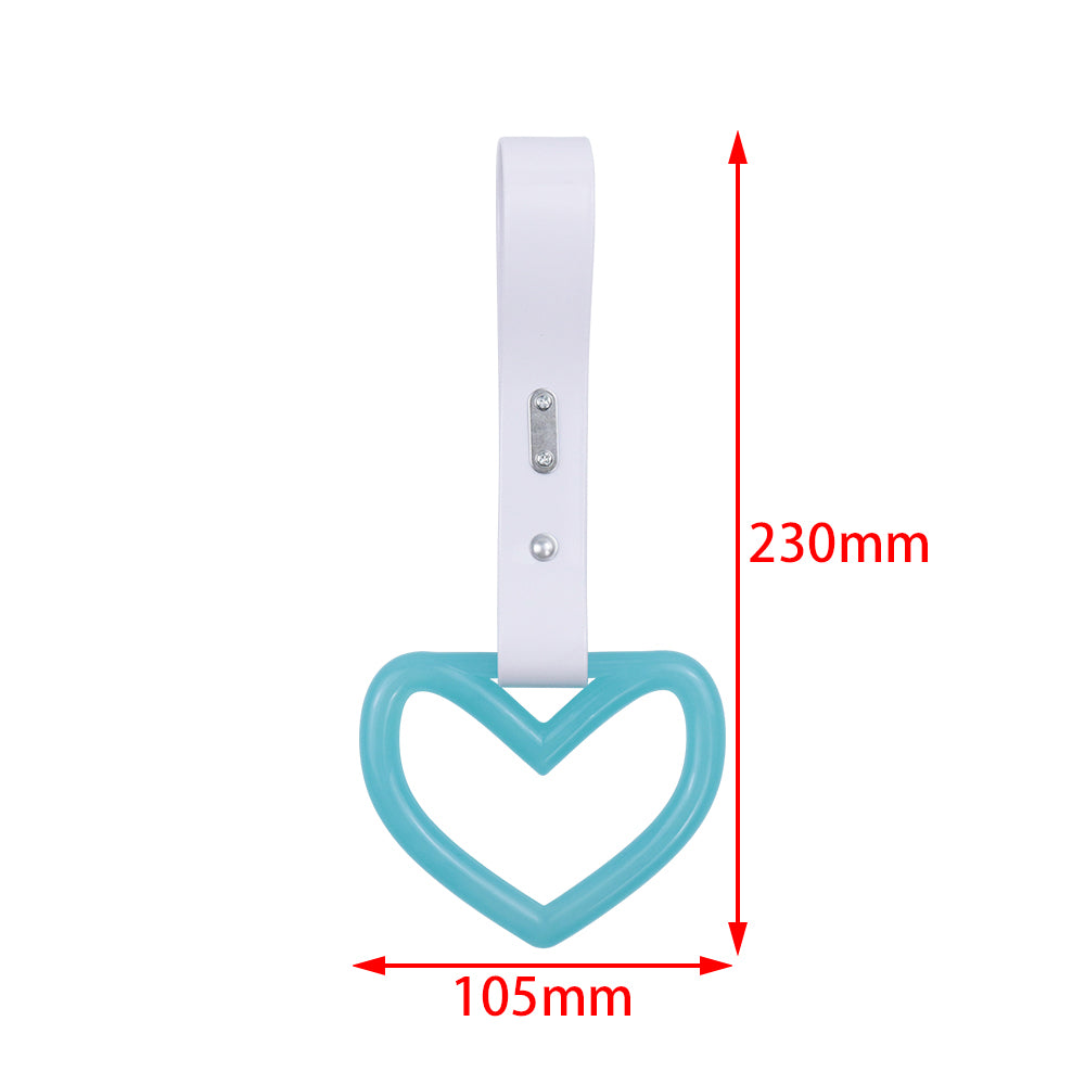Brand New Heart Teal Handle White Glow in the Dark JDM TSURIKAWA Ring Subway Train Bus Handle Strap Charm Drift