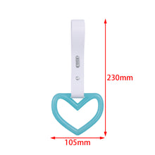 Load image into Gallery viewer, Brand New Heart Teal Handle White Glow in the Dark JDM TSURIKAWA Ring Subway Train Bus Handle Strap Charm Drift
