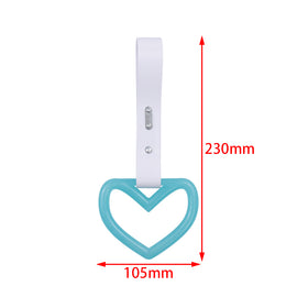 Brand New Heart Teal Handle White Glow in the Dark JDM TSURIKAWA Ring Subway Train Bus Handle Strap Charm Drift