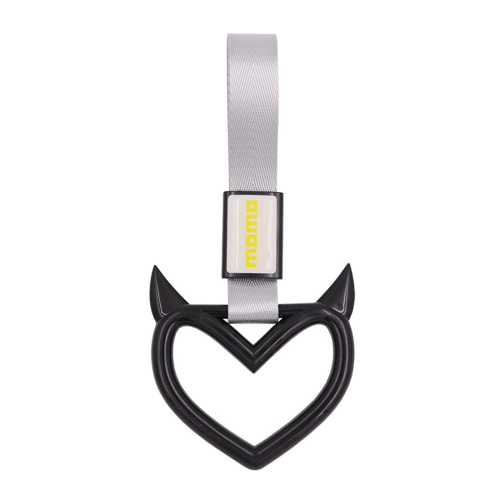 Brand New Jdm Momo Devil Demon Heart Black JDM TSURIKAWA Ring Subway Train Bus Handle Strap Charm Drift