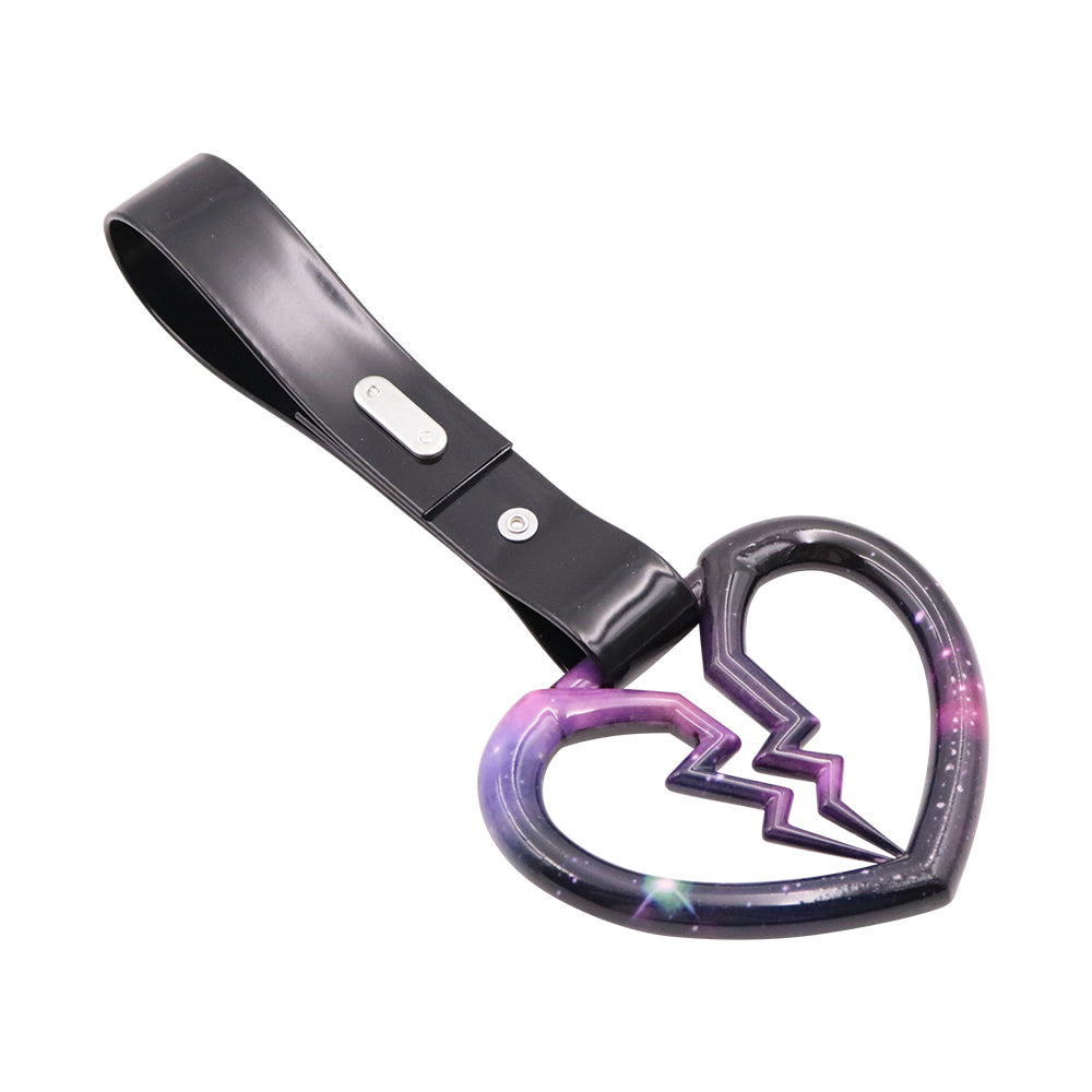 Brand New Broken Heart Rainbow JDM TSURIKAWA Subway Bus Handle Black Strap Charm Drift