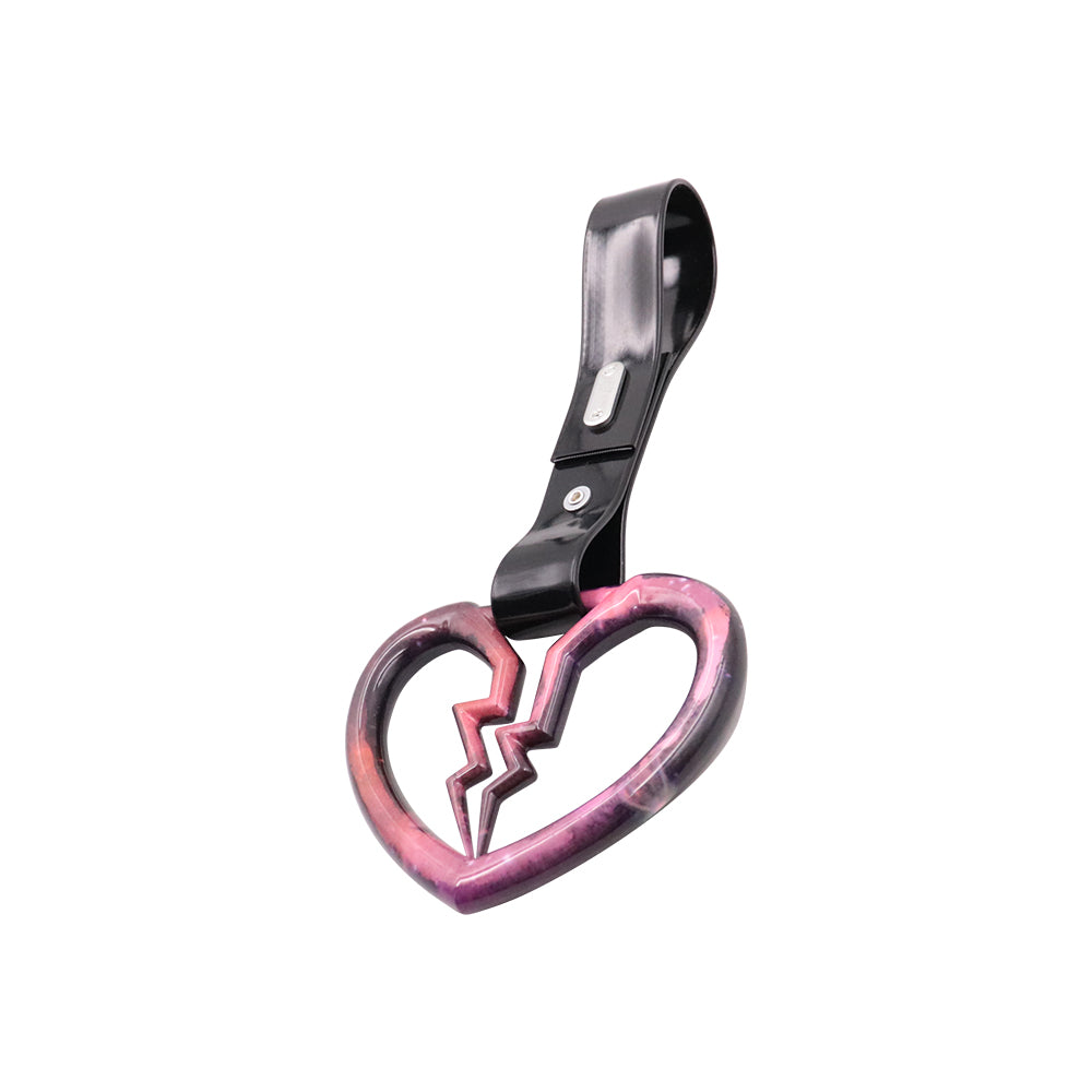 Brand New Broken Heart Rainbow JDM TSURIKAWA Subway Bus Handle Black Strap Charm Drift