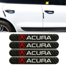 Brand New 4PCS Acura Real Carbon Fiber Black Car Trunk Side Fenders Door Badge Scratch Guard Sticker