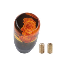Load image into Gallery viewer, Brand New 1PCS Universal 10CM JDM Clear Orange Real Flowers Manual Car Black Base Racing Stick Shift Knob M8 M10 M12