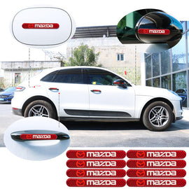 Brand New 8PCS Mazda Real Carbon Fiber Red Car Trunk Side Fenders Door Badge Scratch Guard Sticker
