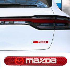 Brand New 1PCS Mazda Real Carbon Fiber Red Car Trunk Side Fenders Door Badge Scratch Guard Sticker