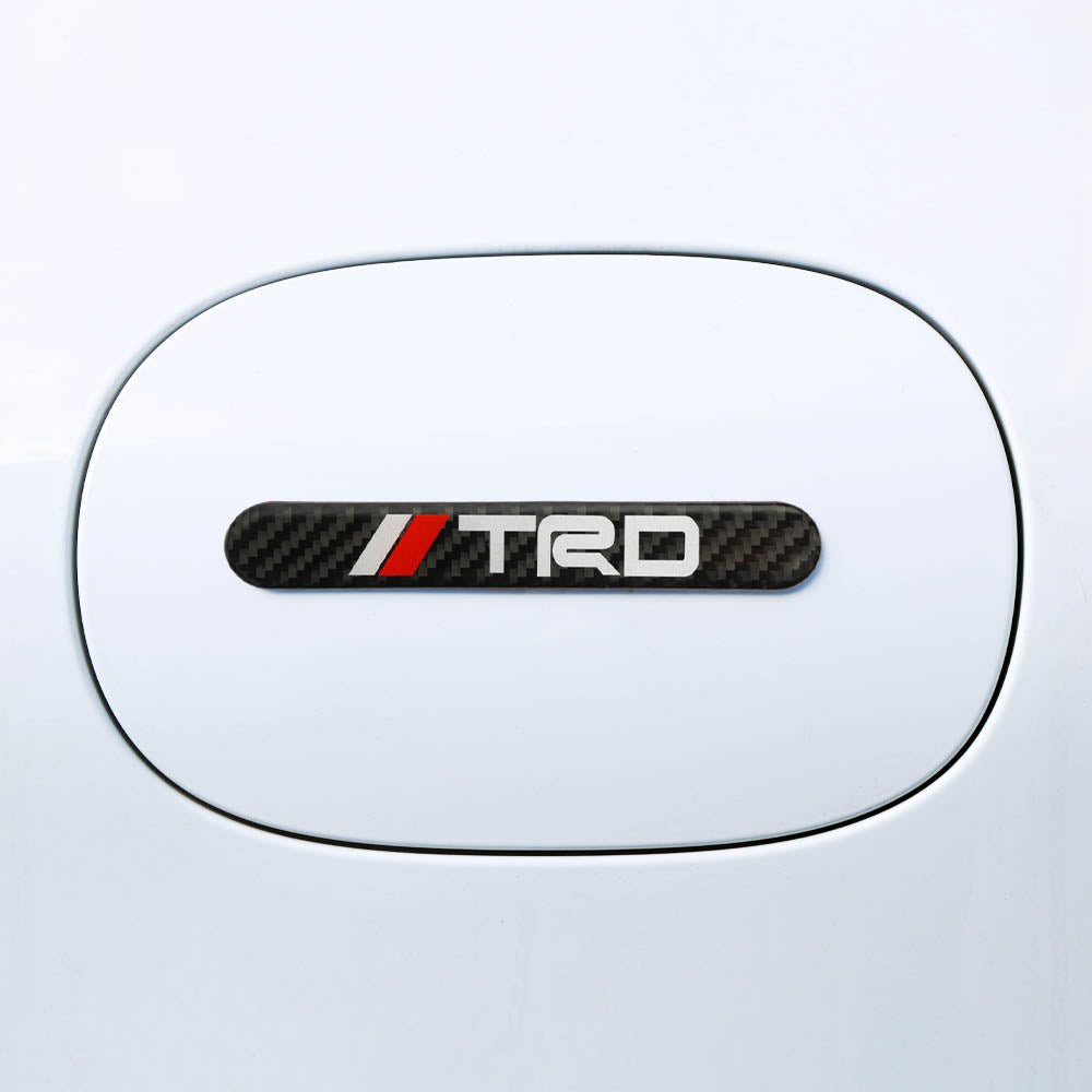 Brand New 4PCS TRD Real Carbon Fiber Black Car Trunk Side Fenders Door Badge Scratch Guard Sticker
