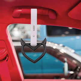 Brand New Devil Demon Heart Carbon Fiber JDM TSURIKAWA Ring Subway Train Bus Handle Strap Charm Drift