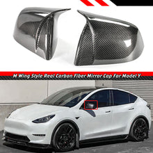 Load image into Gallery viewer, Brand New Real Carbon Fiber M Style Car Side Mirror Add On Cover Caps For 2020-2024 Tesla Model Y