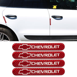 Brand New 4PCS CHEVROLET Real Carbon Fiber Red Car Trunk Side Fenders Door Badge Scratch Guard Sticker