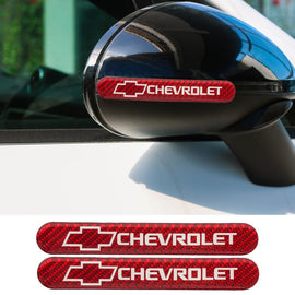 Brand New 2PCS CHEVROLET Real Carbon Fiber Red Car Trunk Side Fenders Door Badge Scratch Guard Sticker