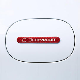 Brand New 1PCS CHEVROLET Real Carbon Fiber Red Car Trunk Side Fenders Door Badge Scratch Guard Sticker