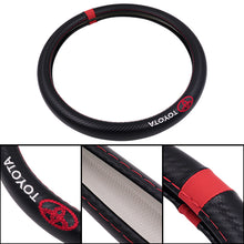 Load image into Gallery viewer, BRAND NEW TOYOTA 15&quot; Diameter Car Steering Wheel Cover Carbon Fiber Style Look