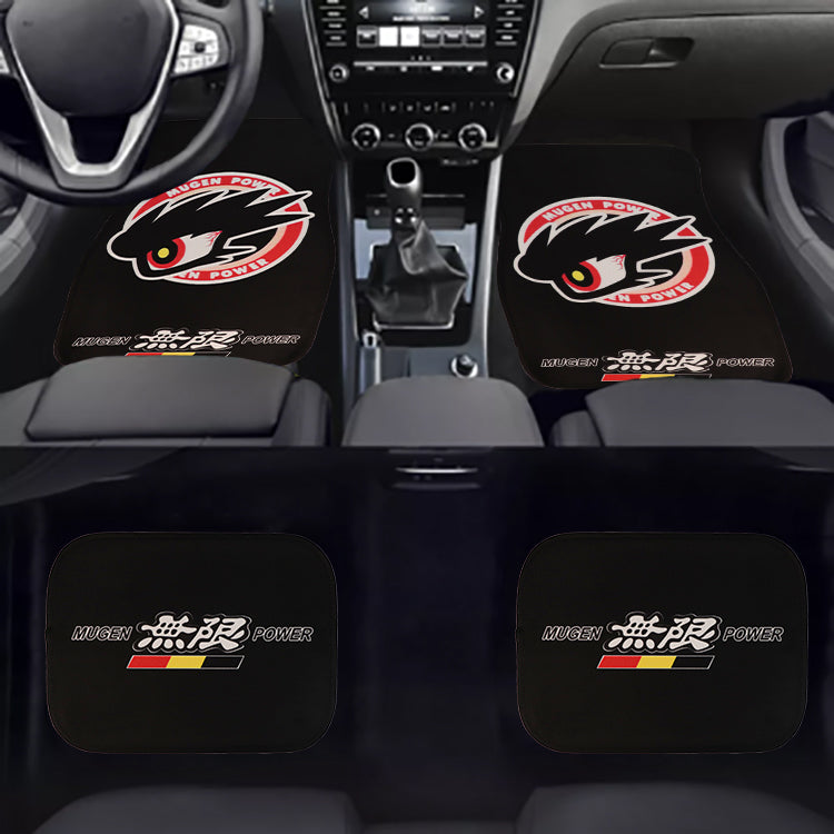 Brand New 4PCS UNIVERSAL Mugen Power Racing Fabric Car Floor Mats Interior Carpets
