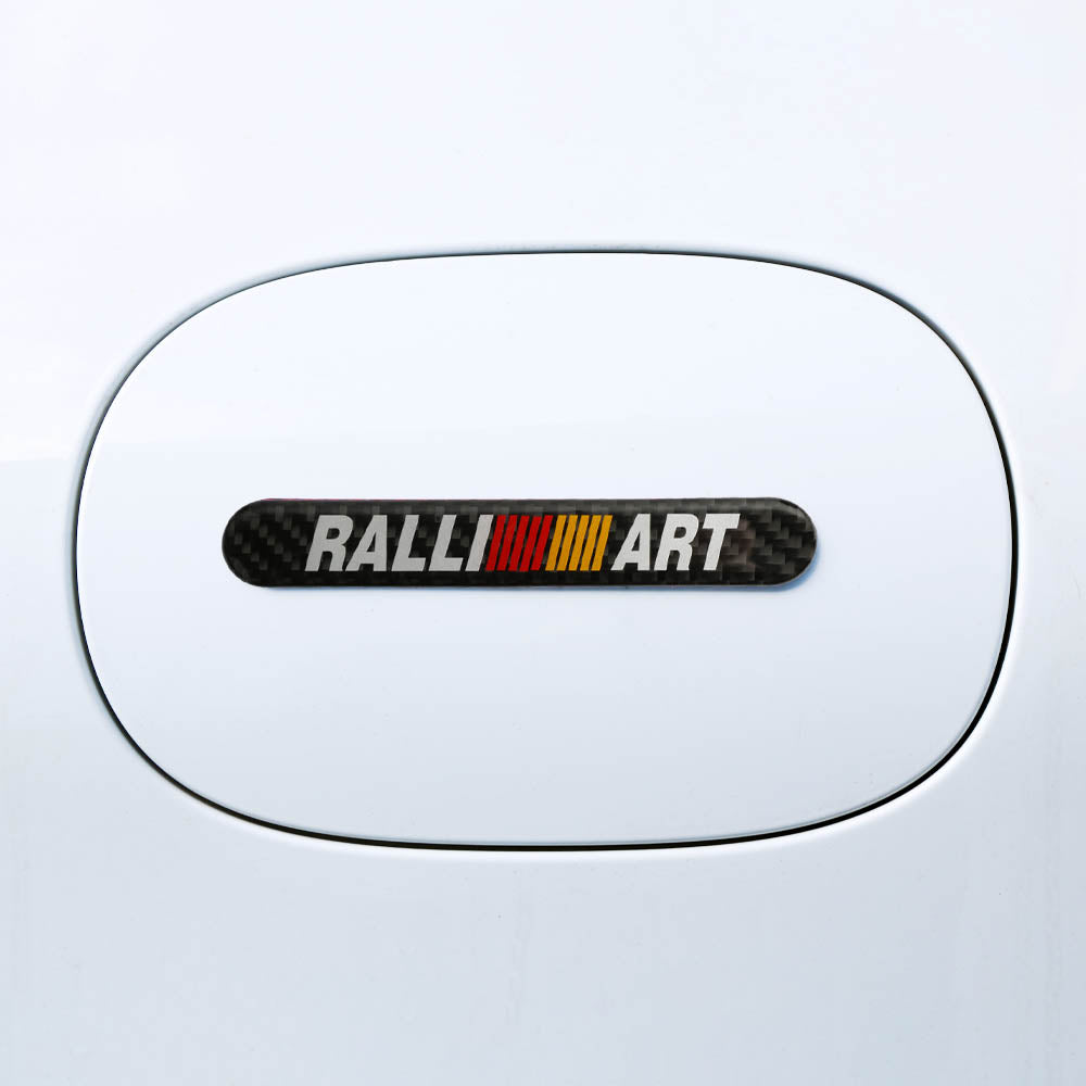 Brand New 8PCS Ralliart Real Carbon Fiber Black Car Trunk Side Fenders Door Badge Scratch Guard Sticker