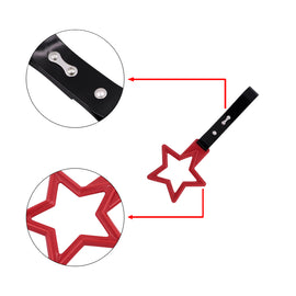 Brand New Star Handle Red JDM TSURIKAWA Ring Subway Train Bus Black Handle Strap Charm Drift
