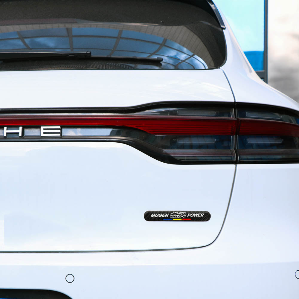 Brand New 4PCS Mugen Power Real Carbon Fiber Black Car Trunk Side Fenders Door Badge Scratch Guard Sticker