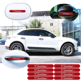 Brand New 8PCS CADILLAC Real Carbon Fiber Red Car Trunk Side Fenders Door Badge Scratch Guard Sticker
