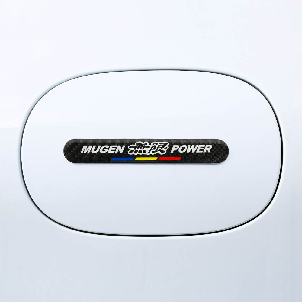 Brand New 8PCS Mugen Power Real Carbon Fiber Black Car Trunk Side Fenders Door Badge Scratch Guard Sticker